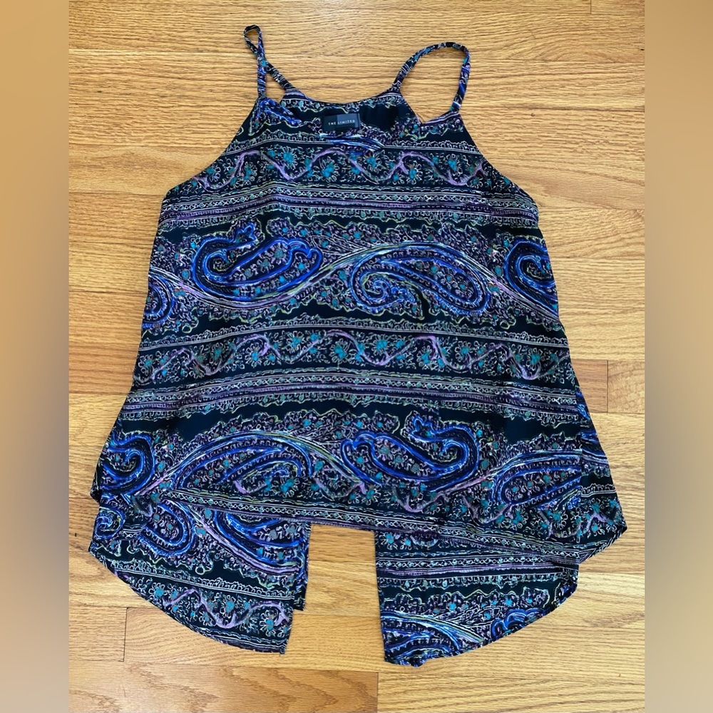 The Limited Tank Women’s Small Paisley Colorful Shirt High Low Hem Sleeveless